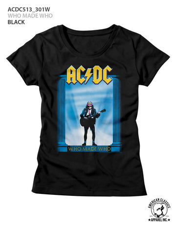 AC/DC Ladies S/S T-Shirt - Who Made Who - Solid Black