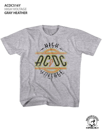 AC/DC Toddler S/S T-Shirt - High Voltage - Heather Gray Heather