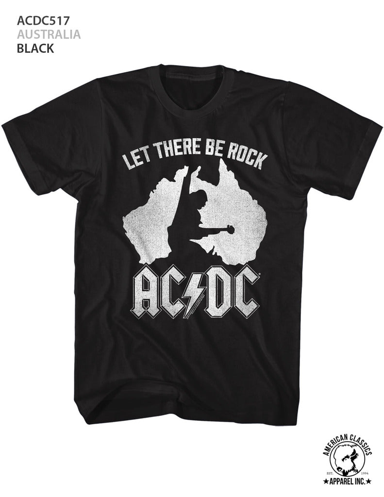 AC/DC Mens S/S T-Shirt - Australia - Solid Black