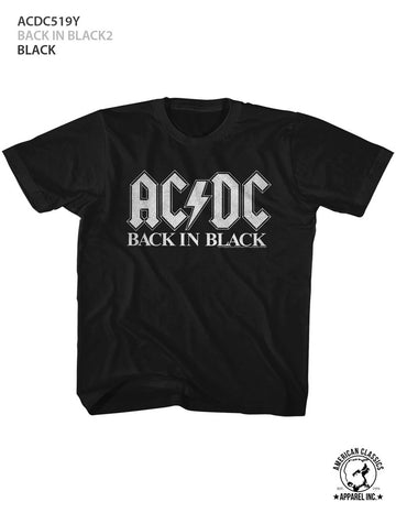 AC/DC Toddler S/S T-Shirt - Back In Black 2 - Solid Black