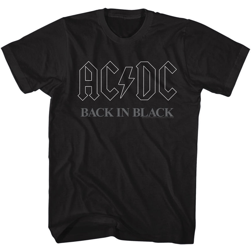 AC/DC Mens S/S T-Shirt - Backinblack3 - Solid Black