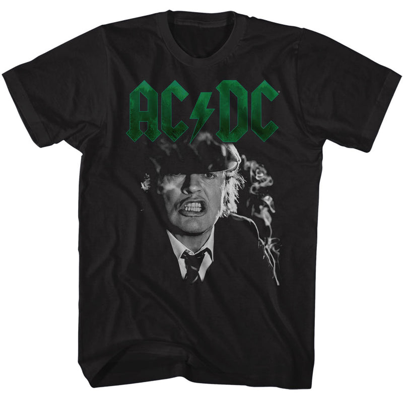 AC/DC Mens S/S T-Shirt - Angus Growl - Solid Black