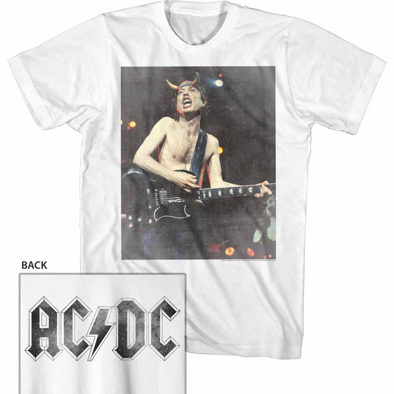 AC/DC Mens S/S T-Shirt - Angus - Solid White
