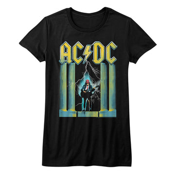 AC/DC Girls Juniors S/S T-Shirt - Wmhold - Solid Black