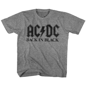AC/DC Toddler S/S T-Shirt - Bib In Black - Heather Graphite Heather
