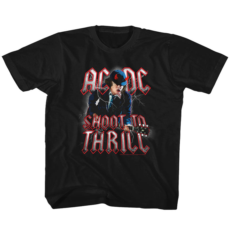 AC/DC Toddler S/S T-Shirt - Shoot To Thrill - Solid Black - Inmyparentsbasement.com