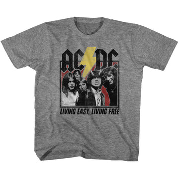 AC/DC Youth S/S T-Shirt - Hwy2Hell Lyrics - Heather Graphite Heather