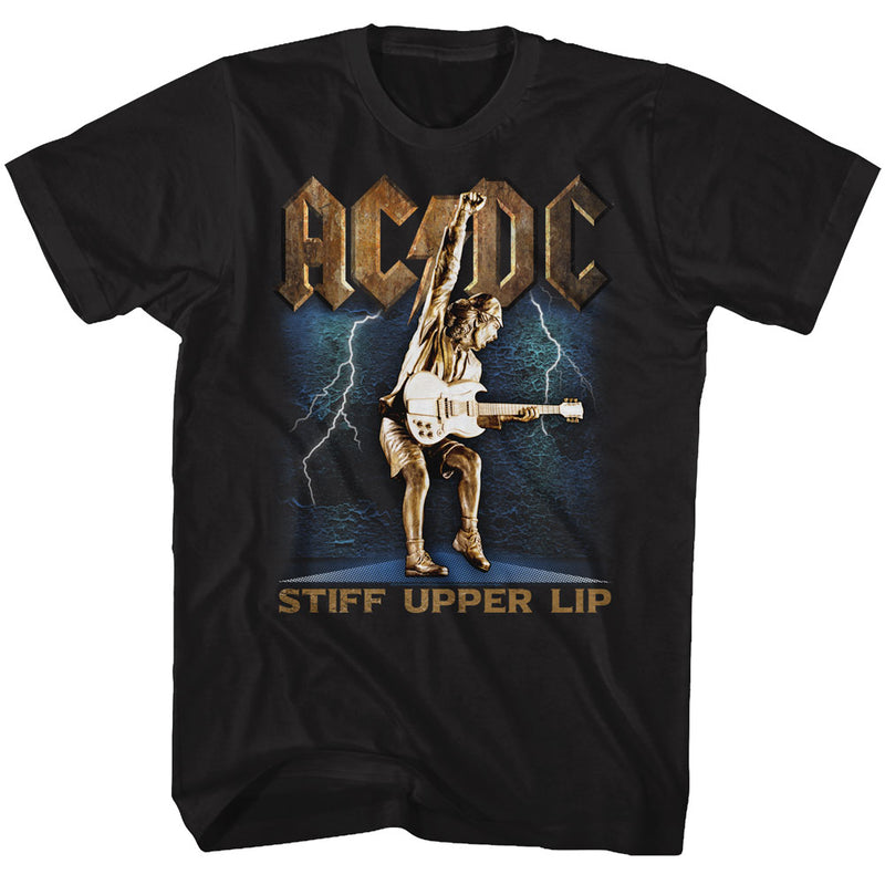 AC/DC Mens S/S T-Shirt - Stiff - Solid Black