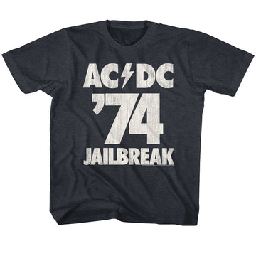AC/DC Youth S/S T-Shirt - Jailbreak - Heather Vintage Navy