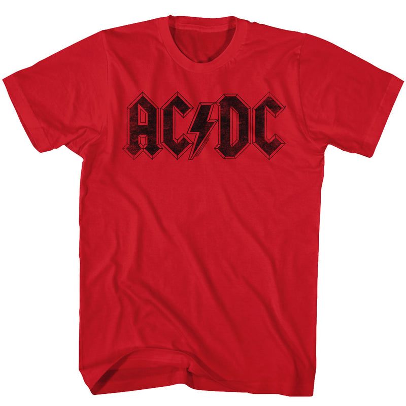 AC/DC Mens S/S T-Shirt - Logo - Solid Red