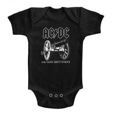 AC/DC Infant S/S Bodysuit - About To Rock - Solid Black