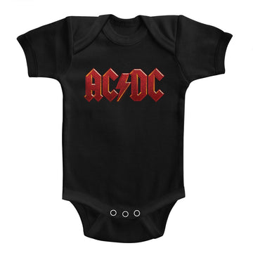 AC/DC Infant S/S Bodysuit - Distress Red - Solid Black