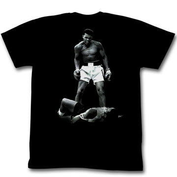 Muhammad Ali Mens S/S T-Shirt - Ali Over Liston - Solid Black
