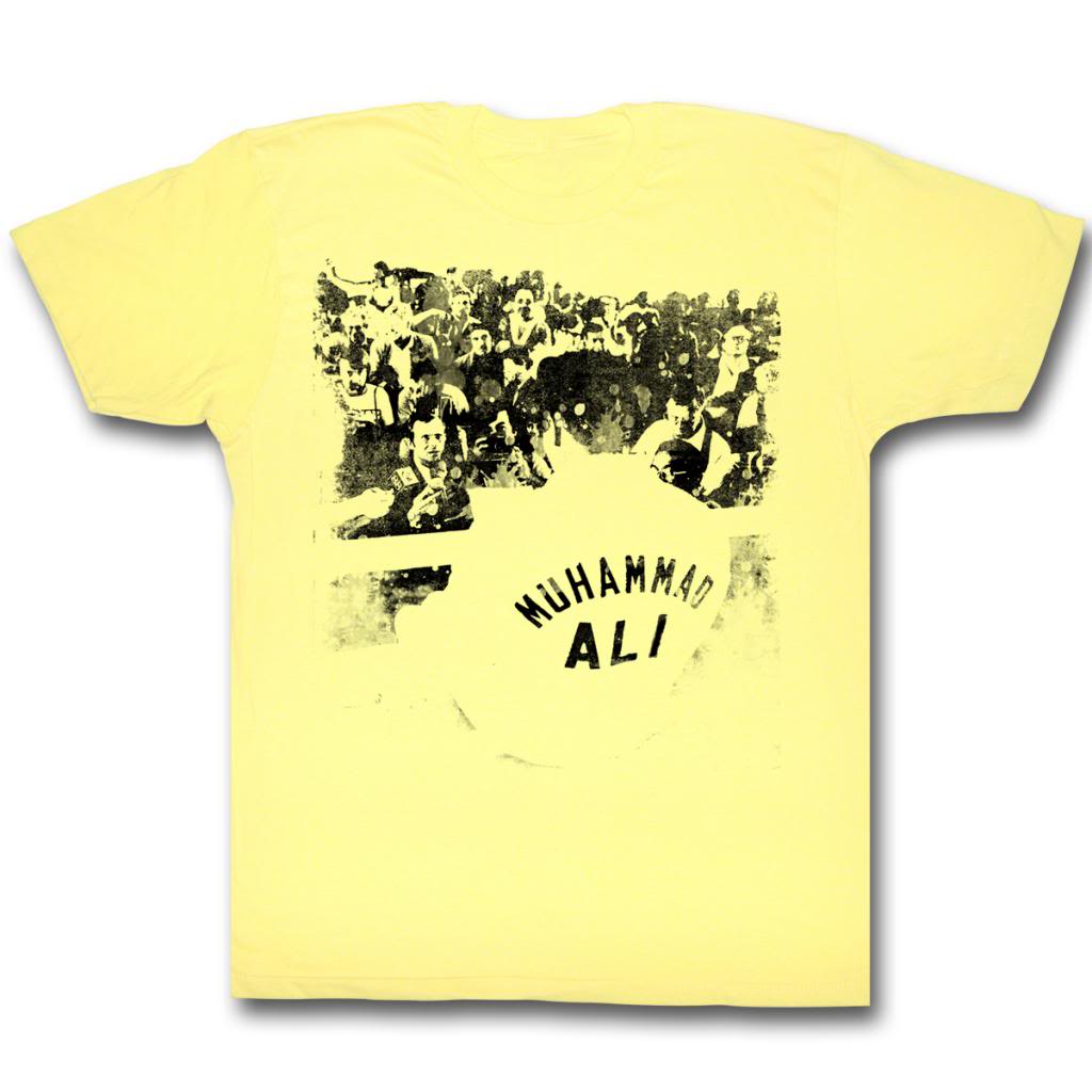 Muhammad Ali Mens S/S T-Shirt - Ali Ringside - Heather Yellow Heather