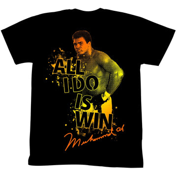 Muhammad Ali Mens S/S T-Shirt - Boom Boom Pow - Solid Black