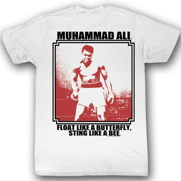 Muhammad Ali Mens S/S T-Shirt - Lurkin - Solid White