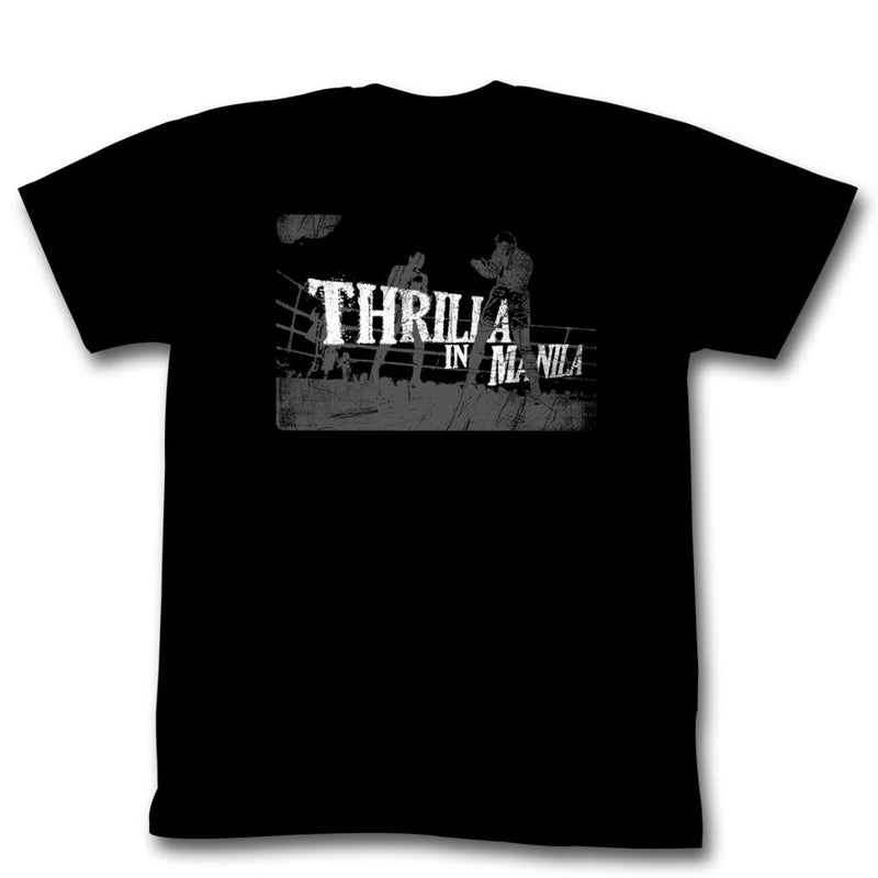 Muhammad Ali Mens S/S T-Shirt - Thrilla In Manila - Solid Black