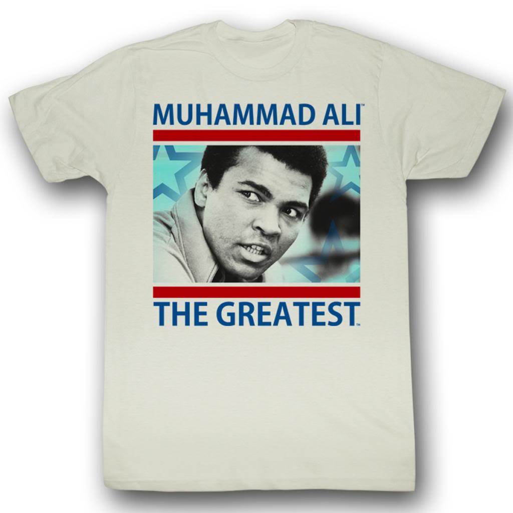 Muhammad Ali Mens S/S T-Shirt - The Greatest - Solid Natural