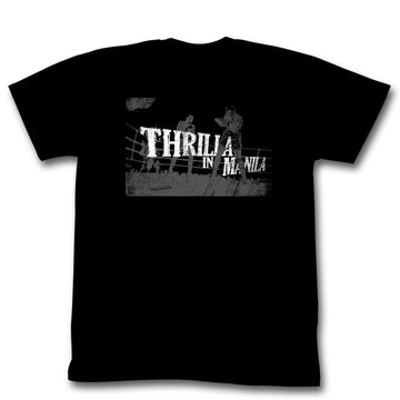 Muhammad Ali Mens S/S T-Shirt - Thrilla In Manila - Solid Black