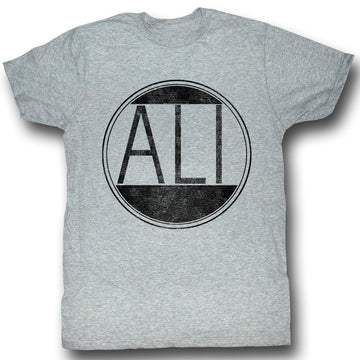 Muhammad Ali Mens S/S T-Shirt - Ali Circle - Heather Gray Heather