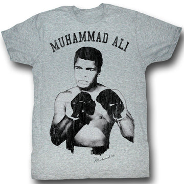 Muhammad Ali Mens S/S T-Shirt - Ali! Nough Said - Heather Gray Heather