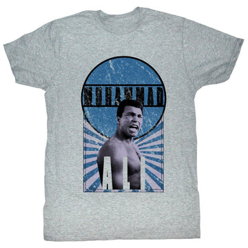 Muhammad Ali Mens S/S T-Shirt - Burst O' Hammad - Heather Gray Heather