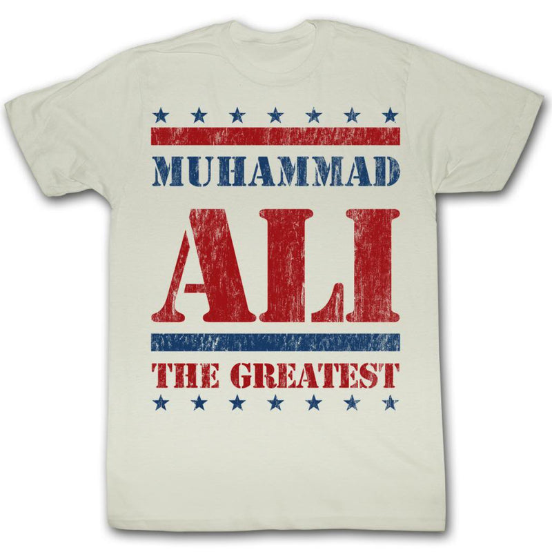 Muhammad Ali Mens S/S T-Shirt - Stars&Stars&Stars - Solid Natural