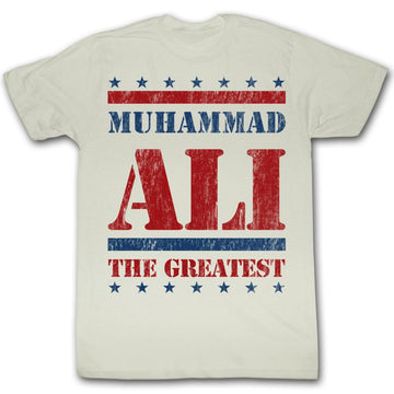 Muhammad Ali Mens S/S T-Shirt - Stars&Stars&Stars - Solid Natural