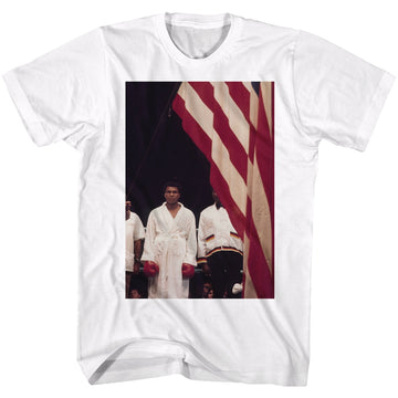 Muhammad Ali Mens S/S T-Shirt - A Flag - Solid White