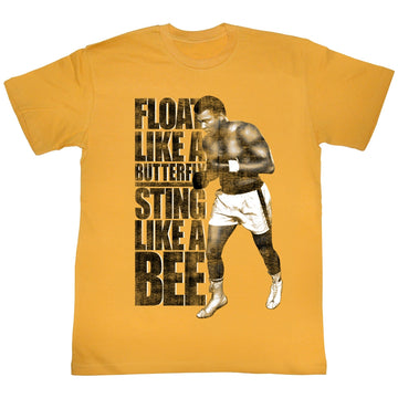 Muhammad Ali Mens S/S T-Shirt - Like A Bee - Solid Ginger