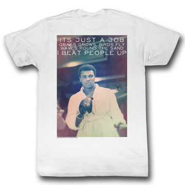 Muhammad Ali Mens S/S T-Shirt - Neato - Solid White