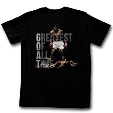 Muhammad Ali Mens S/S T-Shirt - Greatest Of All Time - Solid Black