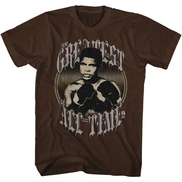 Muhammad Ali Mens S/S T-Shirt - Of All Time - Solid Dark Chocolate