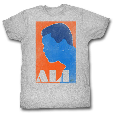 Muhammad Ali Mens S/S T-Shirt - Orangeandblue - Heather Gray Heather