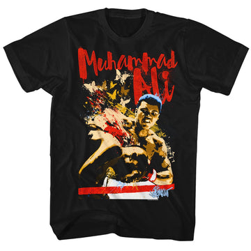 Muhammad Ali Mens S/S T-Shirt - Butterflybee - Solid Black