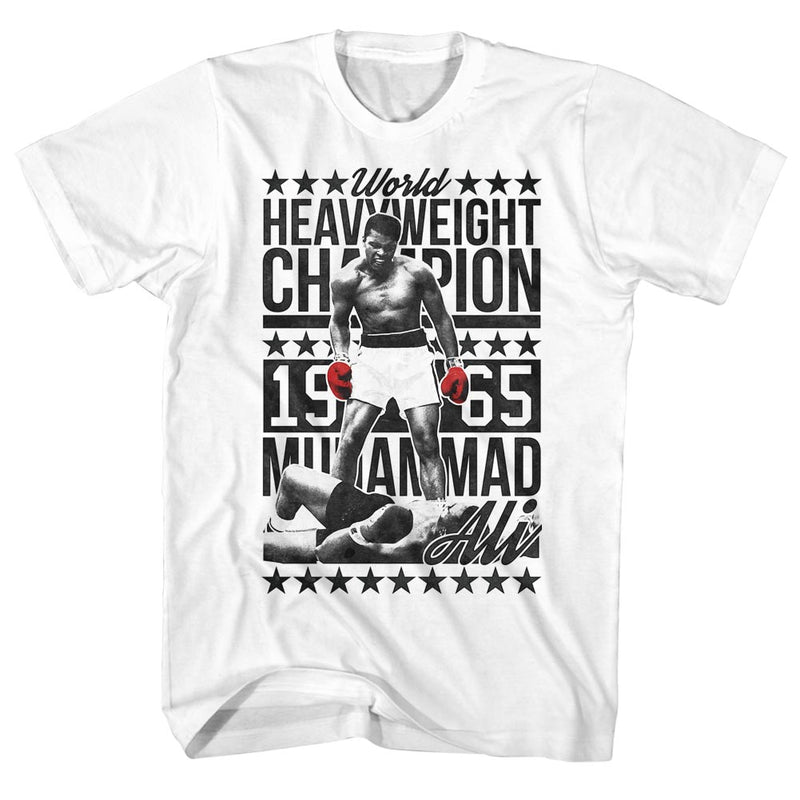 Muhammad Ali Mens S/S T-Shirt - Sixfourchamp - Solid White