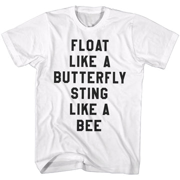 Muhammad Ali Mens S/S T-Shirt - Floatie - Solid White
