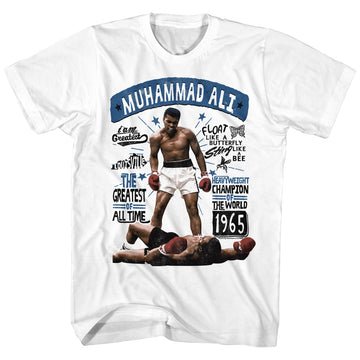 Muhammad Ali Mens S/S T-Shirt - Muhammadali - Solid White