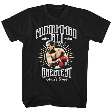Muhammad Ali Mens S/S T-Shirt - Of All Time - Solid Black