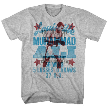 Muhammad Ali Mens S/S T-Shirt - Overlay - Heather Gray Heather