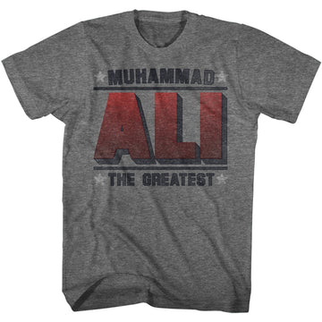 Muhammad Ali Mens S/S T-Shirt - Greatest - Heather Graphite Heather