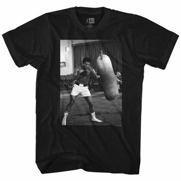 Muhammad Ali Mens S/S T-Shirt - Punching Bag - Solid Black