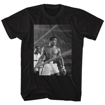 Muhammad Ali Mens S/S T-Shirt - Look Ahead - Solid Black