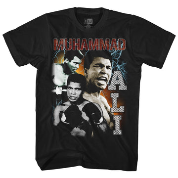 Muhammad Ali Mens S/S T-Shirt - Bootleg - Solid Black