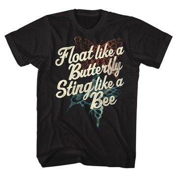 Muhammad Ali Mens S/S T-Shirt - Sting Like A Bee - Solid Black
