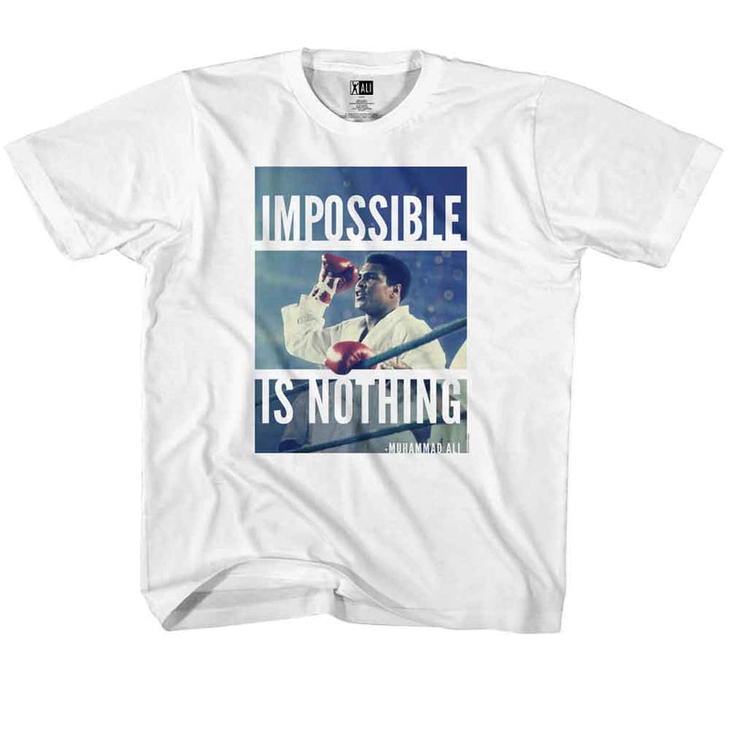 Muhammad Ali Toddler S/S T-Shirt - Impossible Is Nothing - Solid White