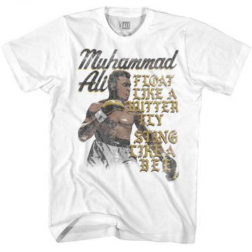 Muhammad Ali Mens S/S T-Shirt - Floatsting - Solid White