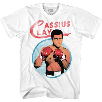 Muhammad Ali Mens S/S T-Shirt - Cassius - Solid White