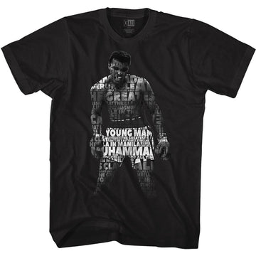 Muhammad Ali Mens S/S T-Shirt - Quote Me - Solid Black