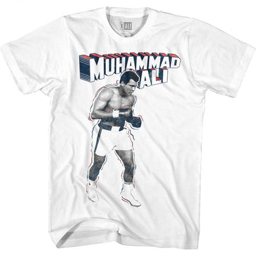 Muhammad Ali Mens S/S T-Shirt - Super Ali - Solid White